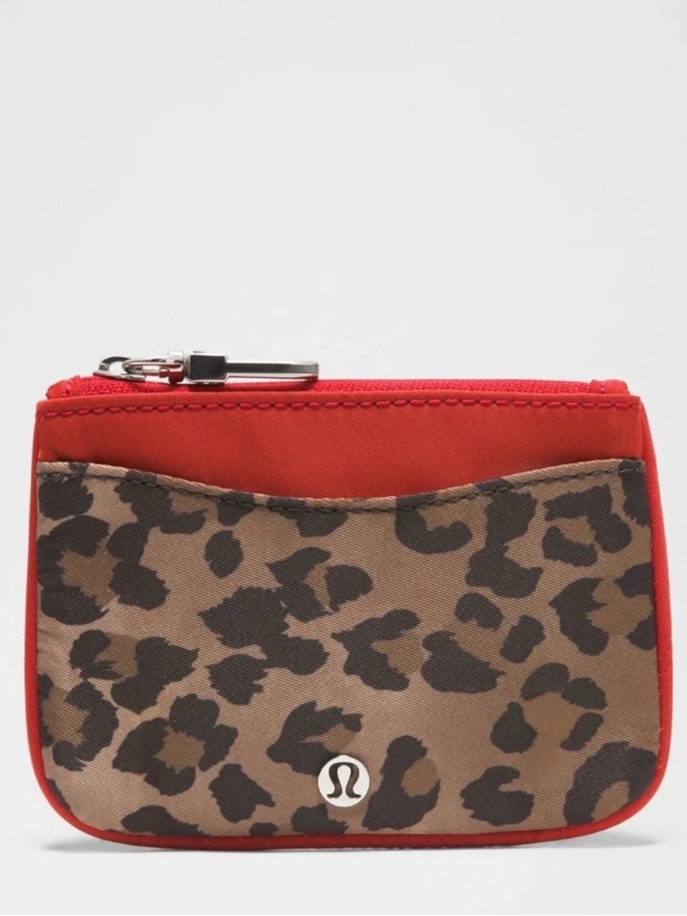 Lululemon Cheetah And Red Clippable Card Holder Pouch Wallet NEW